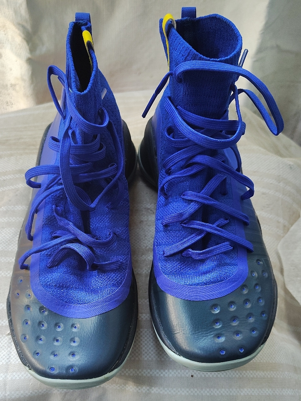 Blue Knit High-Top Sneakers Under Armour